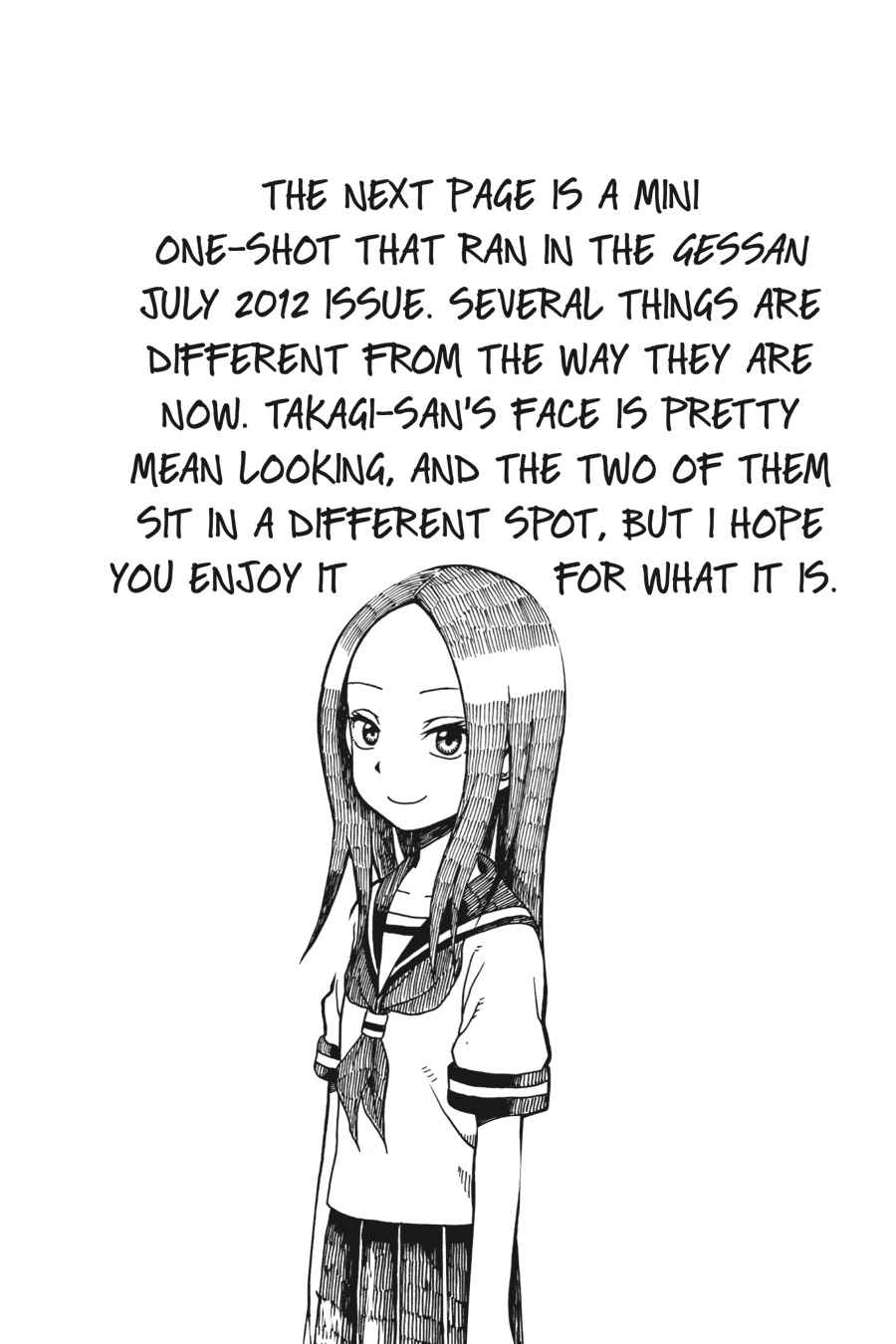 Karakai Jouzu no Takagi-san Chapter 17.5 Page 1